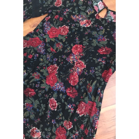 forever 21 witchy bell sleeve floral dress large - Picture 2 of 9